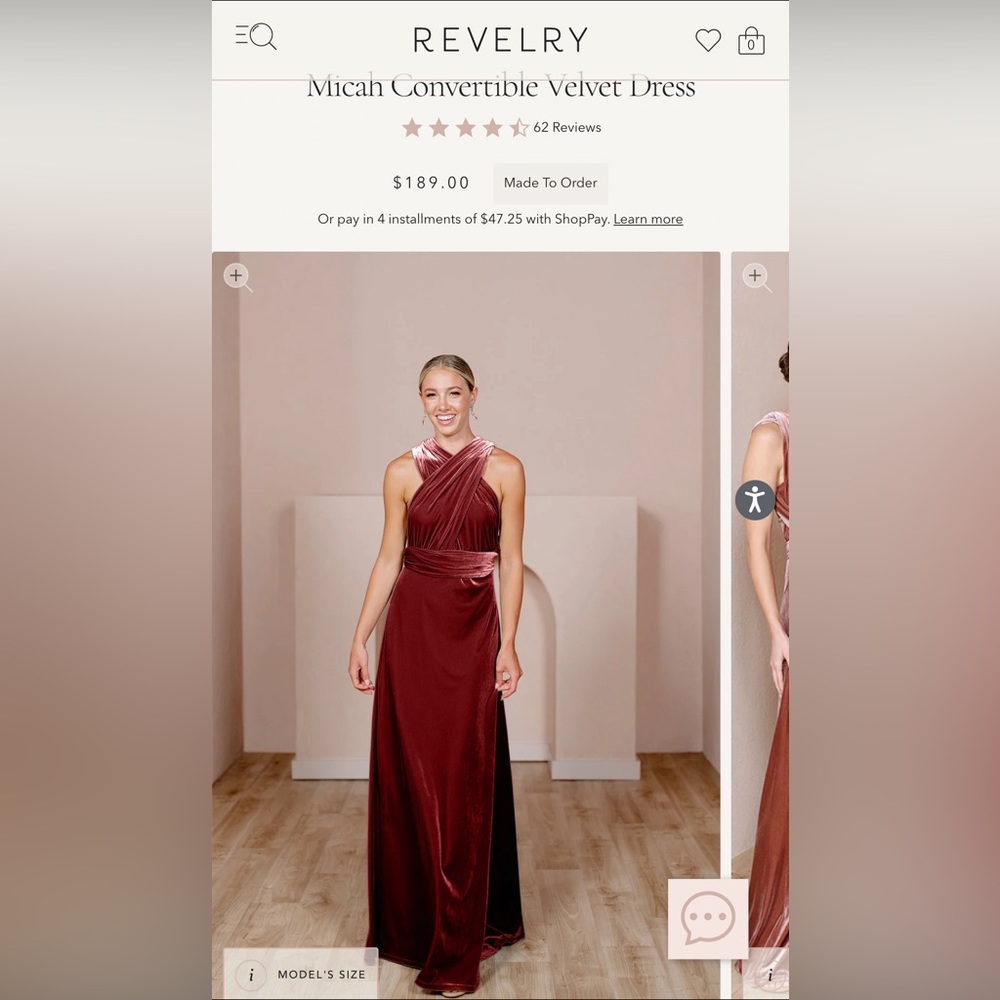 Revelry Micah Convertible Velvet Dress in Romantic Rose